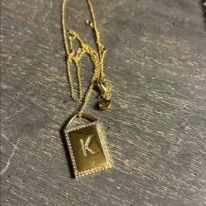Rebecca Minkoff‎ Gold Initial 'K' Pendant Necklace